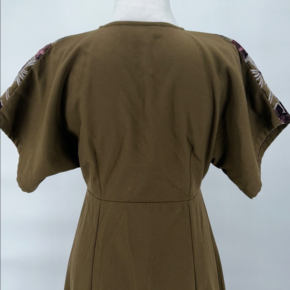 Hemant & Nandita Women’s Candida Olive Green Midi Dress Size 4 - Picture 7 of 11